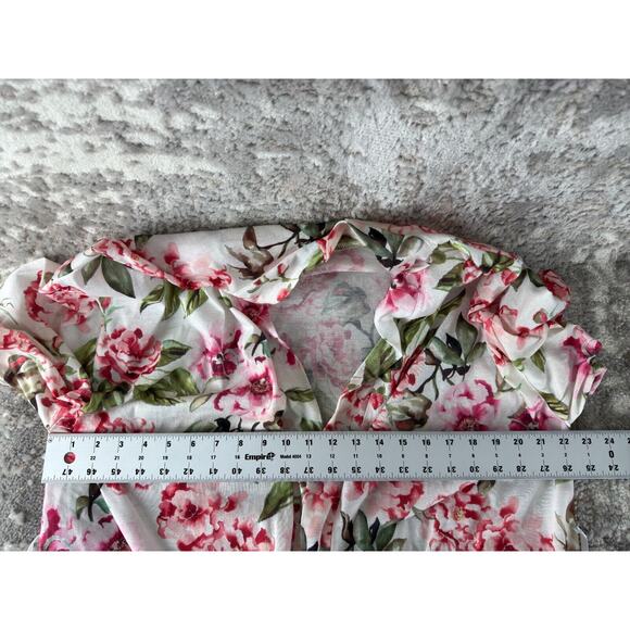 Mumu Womens Size 0/S Floral Open Front Cardigan Sweater Short Sleeve - Picture 6 of 10